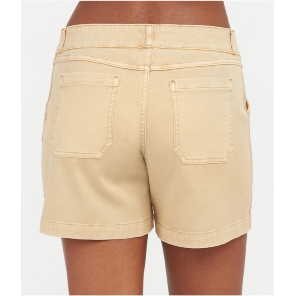 SPANX Stretch Twill Shorts 5” in Almond - Picture 3 of 13